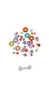 2 - مجموعة صناعة أساور بأشكال زهور ملونة